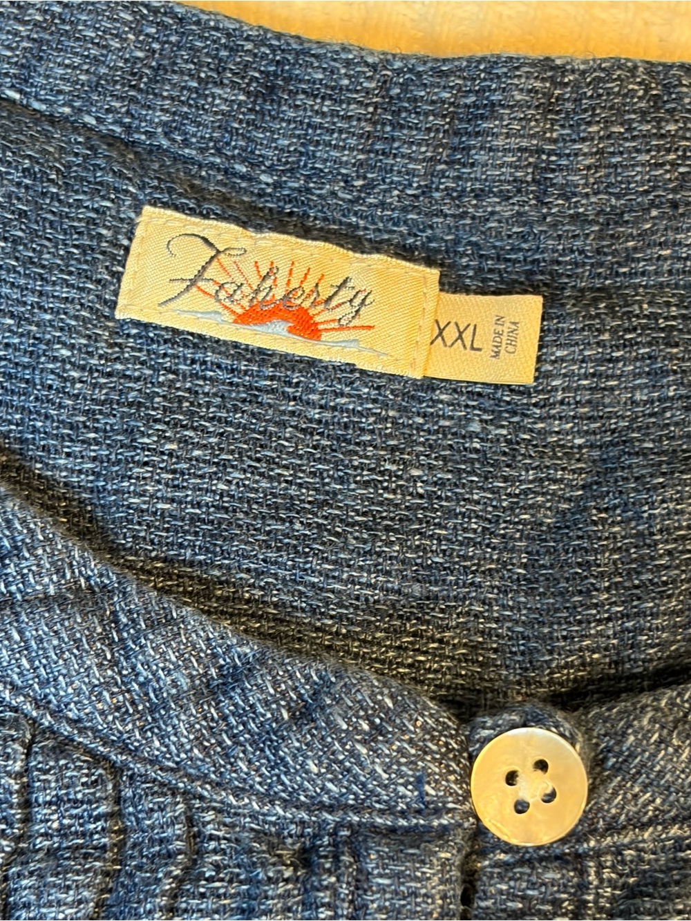 Faherty Dress XXL Isha Basketweave Indigo Blue 100% Linen Knit Pintuck Pockets - Picture 4 of 11